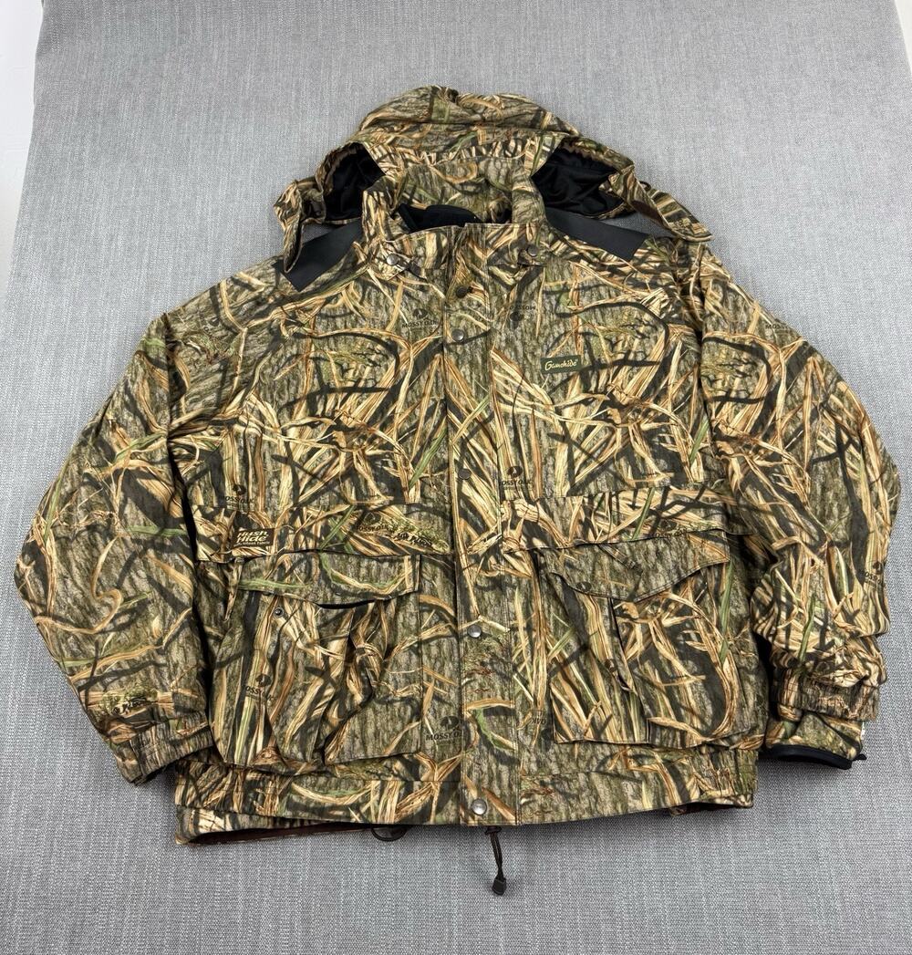 Gamehide Mossy Oak Hush Hide HyperHide 3-in-1 Hunting Jacket Men’s 1X Camo